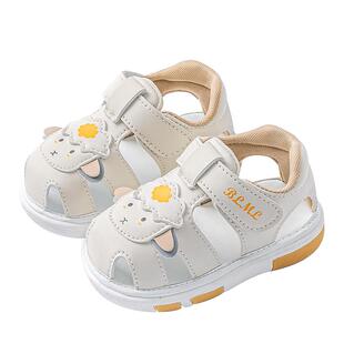 婴儿凉鞋男宝夏季新款0一1-2岁软底防滑学步幼儿鞋子女宝宝叫叫鞋