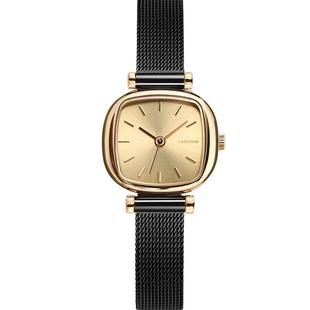 【情人节礼物支持刻字】德国LANZOOM蓝族黑金小方糖女士手表女款