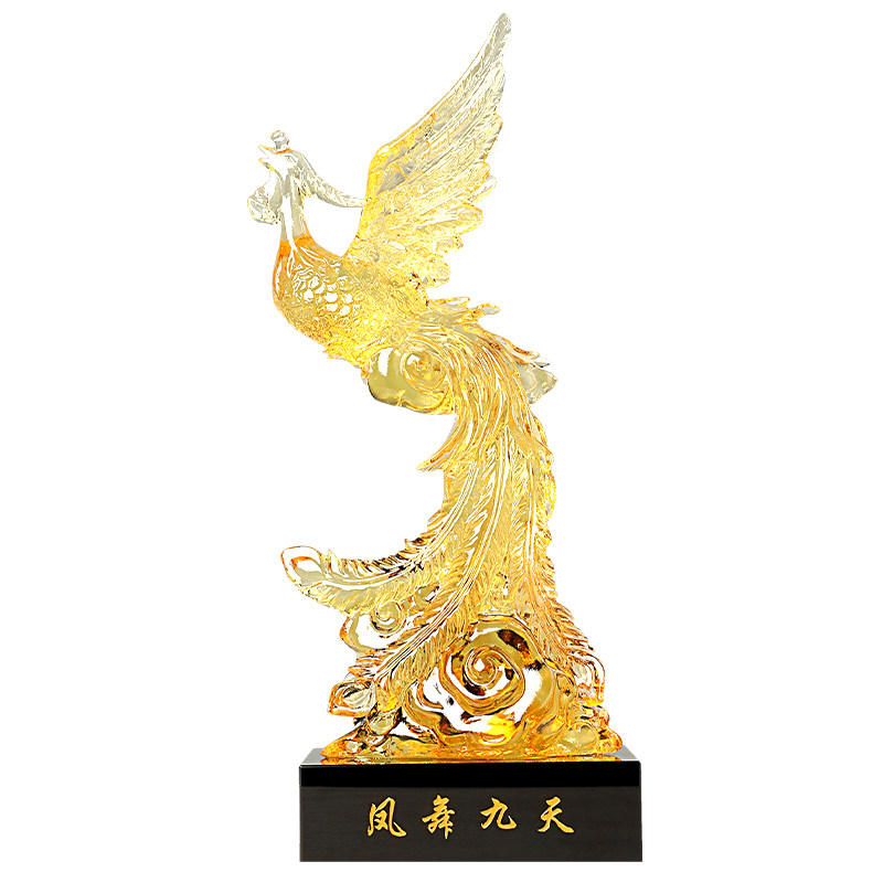 古东东琉璃凤凰摆件开业乔迁礼品
