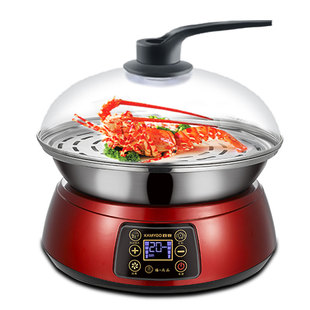 尚宴蒸汽火锅多功能家用海鲜蒸汽锅上蒸下煮一体电蒸锅海鲜桑拿锅