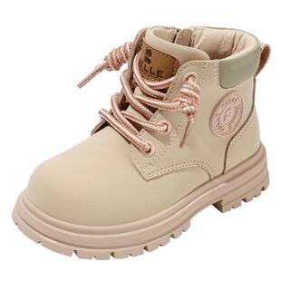 百丽童鞋男女童时尚大黄靴儿童短靴冬季加绒保暖宝宝靴百搭马丁靴