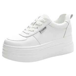 春款真皮内增高厚底小白鞋女韩版7公分炸街百搭休闲鞋轻便女鞋潮