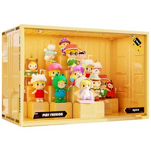 盲盒收纳展示架透明泡泡玛特摆件展示盒多巴胺公仔玩偶手办展示柜