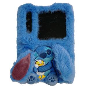 依维意 适用于华为purax手机壳pocket2蓝色毛绒折叠屏novaflip日韩系史迪仔秋冬新款保护套oppofindn3flip