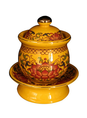 唐彩供水杯佛堂圣水杯礼佛供杯