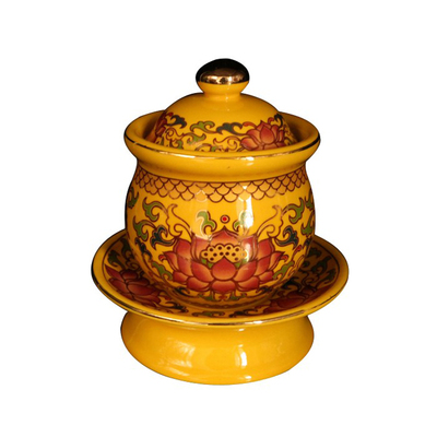 唐彩供水杯佛堂圣水杯礼佛供杯