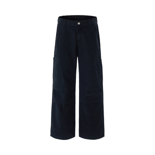 AWRB褶皱伞兵裤男款潮牌美式高街水洗工装裤复古宽松伐木休闲裤