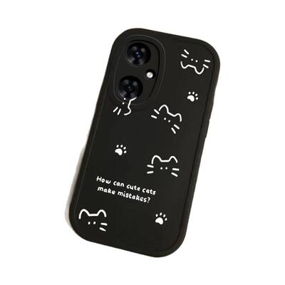 适用麦芒20手机壳新款华为麦芒11可爱线条猫保护套麦忙10se全包防摔麦芒A20硅胶外壳女麦芒8十年臻爱版高级感