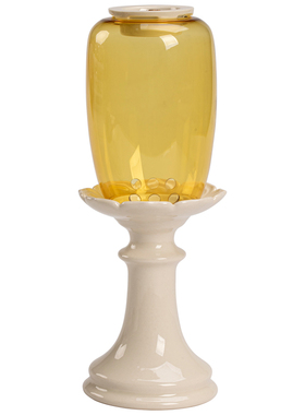 创意陶瓷草木灰香薰炉烛台摆件