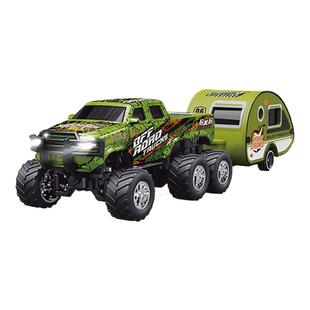 1:64迷你遥控汽车合金六轮越野车儿童玩具男孩桌面小车电动皮卡车