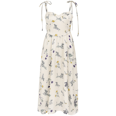 从那以后法式碎花吊带裙复古裙子