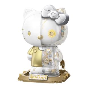 TOPTOY中国积木三丽鸥凯蒂猫hello kitty珍珠白金半机械大体积木