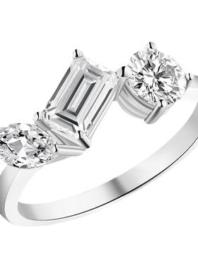 纯银戒指MONICONIC锆石轻奢女