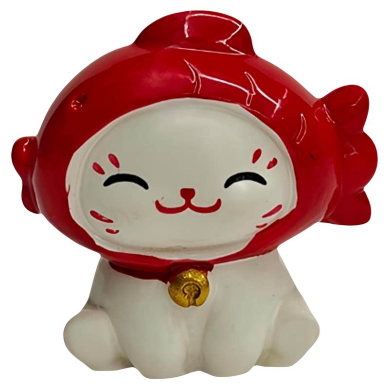招财猫鲤鱼树脂桌面摆件治愈
