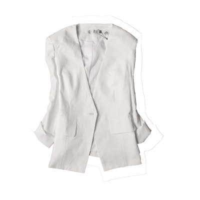 夏装大码一粒扣亚麻料女式短外套