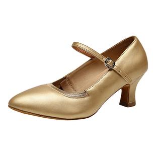 专业摩登舞鞋真皮中高跟软底交谊舞女鞋国标舞探戈华尔兹舞蹈鞋