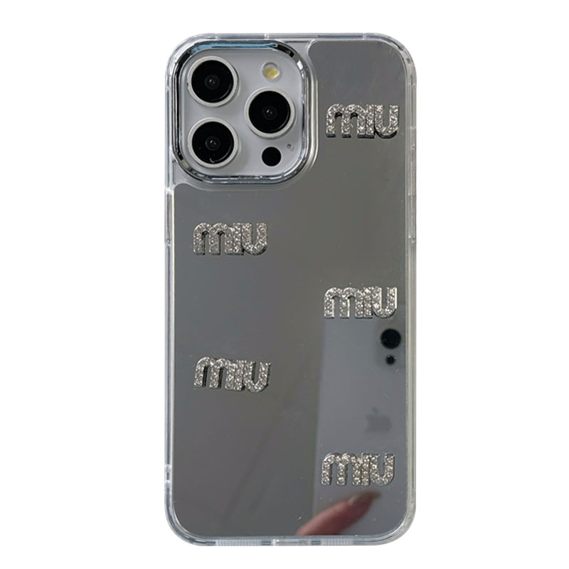 ins简约镜面立体闪钻字母适用iPhone15promax手机壳苹果14pro新款16小众12女15高级16promax韩系13全包防摔套