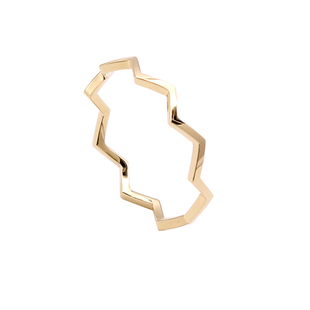 吉恩希韩国流行纯14K黄金AU585女戒指锯齿型细尾戒食指无名指环