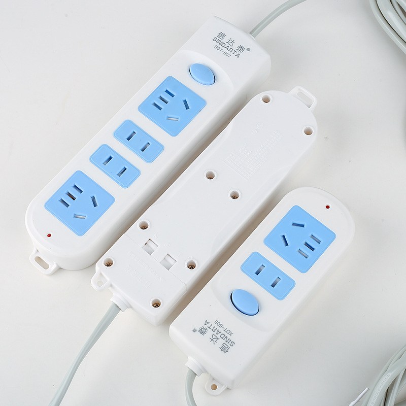 信达泰二极带线办公转换器排插排多位开关插座家用多孔插长线插