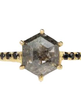 玫瑰切割椒盐钻石戒指钻戒结婚