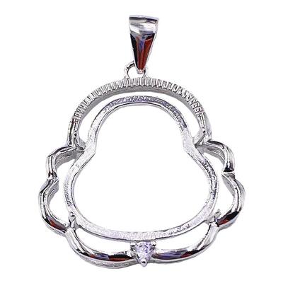 项链托配件加工定制翡翠佛银吊坠