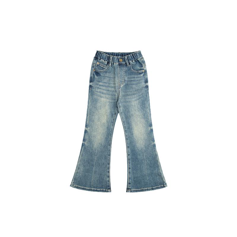 RBIGX瑞比克童装2025秋季新款复古水洗百搭潮流牛仔裤喇叭裤