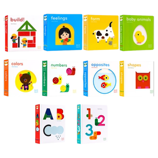 Touch Think Learn 小手摸摸全知道触摸书 英文原版绘本字母单词认知数字形状动物反义词建筑儿童启蒙纸板书艺术大师Xavier Deneux