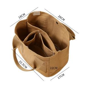 女士帆布手提袋2025新款多分隔层大容量妈咪外出上班族手拎收纳包