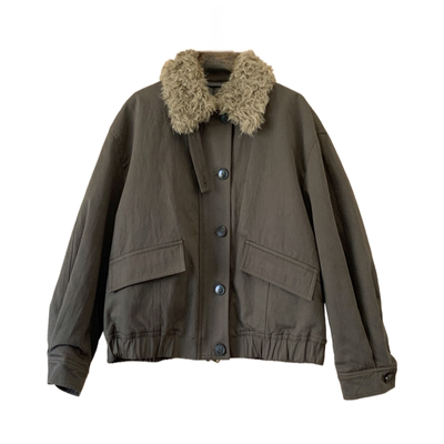 翻毛领夹克棉服巴恩风派克棉衣