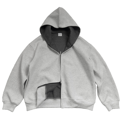 TNMK双层重磅开衫拉链连帽卫衣潮