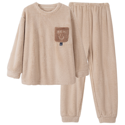 睡衣女款2025新款加厚珊瑚绒秋冬季保暖雪花绒长袖套头家居服套装