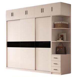 实木生态板衣柜家用卧室推拉门大衣橱2026新款爆款定制柜子包安装