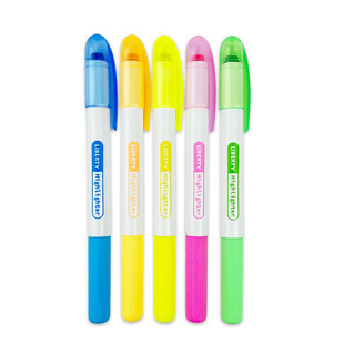 【LIBERTY旗舰店】中国台湾利百代小果漾荧光笔5色标记笔学生用做笔记手帐文具记号彩色划重点蜡质梭形笔尖
