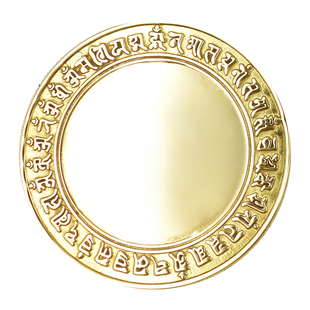 纯黄铜准提镜古法铸造铜镜子铜质准提镜藏文梵文准提可挂可摆包邮