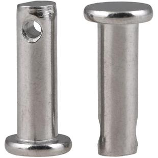 304不锈钢带孔销轴平头销钉轴圆柱销子定位销固定M3M5M6M8M10-M20