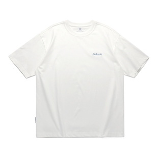 男士刺绣白色t恤男纯棉重磅短袖夏季男款情侣装内搭新款上衣半袖