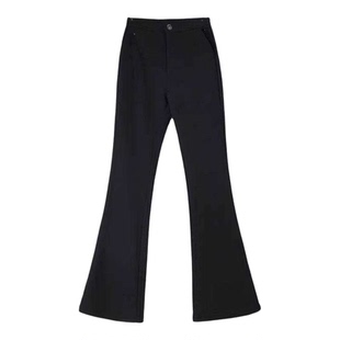 加绒微喇裤女冬季2025新款黑色加厚弹力高腰显瘦垂感西装喇叭裤子