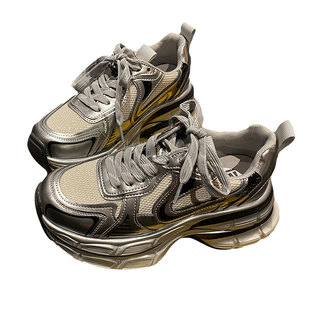 老爹鞋女款2026新款秋冬6CM厚底增高女鞋冬季加绒双层软底运动鞋