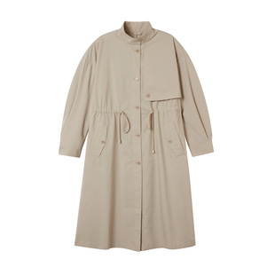 GANT/甘特秋冬新款中长款女士风衣宽松极简气质通勤廓形垂感外套