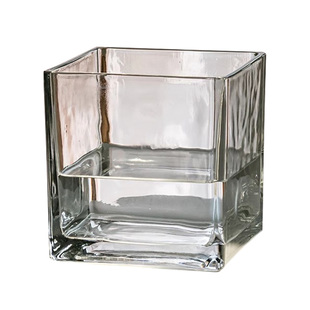 创意水培器皿玻璃花瓶摆件透明方缸花盆水养郁金香绿萝正方形花器