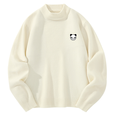 纯色圆领毛衣Hipanda针织衫