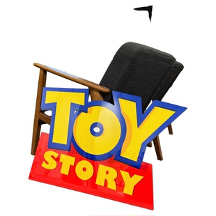 玩具总动员招牌Logo挂画 Toy Story家居潮流摆件 立体木板装饰画