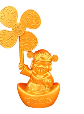 国潮锌合金财神招财进宝摆件