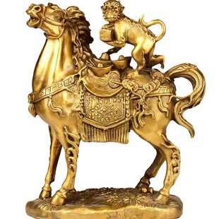 【泰山直发】马上封侯纯铜摆件马上赢马上有钱吉祥物办公室装饰品