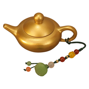 纯黄铜把把壶手把件桌面摆件可旋转打麻将马上胡赢钱减压神器玩件