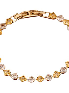 古婷精致几何菱形水钻手链高级感