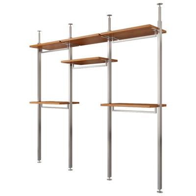 芬木家用卧室简约钢架衣柜实木