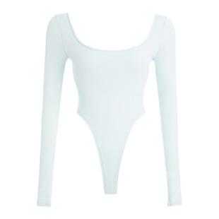 noBra by ABMY 露背绑带连体衣女秋冬辣妹大方领双层厚款打底上衣