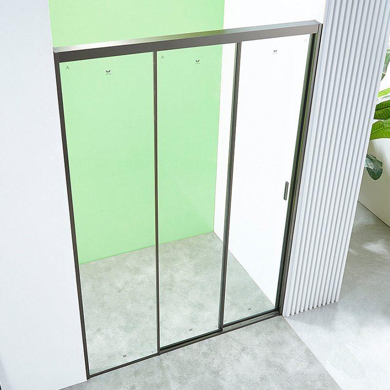 三联动极窄淋浴房隔断推拉移门枪灰拉丝淋浴屏风浴室干湿分离淋浴,全屋定制,定制淋浴拉门,淘宝优惠券,粉丝福利购,淘宝优惠卷