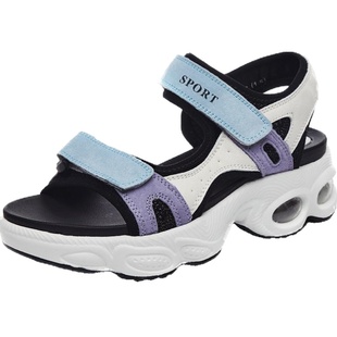 运动凉鞋女夏季2024年新款女款学生轻便厚底鞋子女士真皮软底休闲